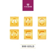 HABIB 999/24K Yellow Gold Alphabet Charm WWCM