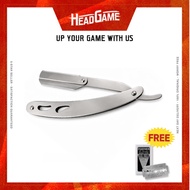 [Shopee's Top 10 Best Seller] Barber & Co. Black/TMS Italy/Slicke Stainless Steel Razor *FREE Feathe
