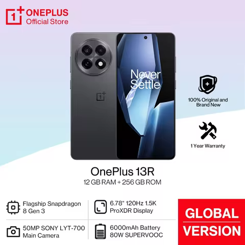 Global Version OnePlus 13R Smartphone Snapdragon 8 Gen 3 120Hz Display 6000mAh Battery 80W SUPERVOOC