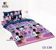 TOTO (CU138) มินนี่เม้า Minnie Mouse ชุดผ้าปูที่นอน ชุดเครื่องนอน ผ้าห่มนวม  ยี่ห้อโตโตแท้100%