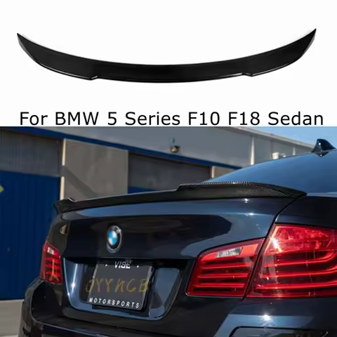 For BMW 5 Series F10 F18/F10 M5 Sedan CS Style Carbon Fiber Rear Spoiler Trunk Wing 2009-2017 FRP Gl