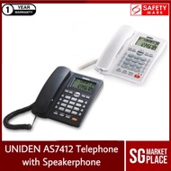 Uniden AS7412 Big LCD Speakerphone. Clock and Timer Display. Music On Hold. Available in Black or Wh