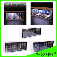 [Szgrqkj2] 1:64 Parking Lot Display Case Built in LED Light Backdrop Storage Box for Diecast Car Mini Dolls Figure Figures Collection