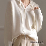 Women's Hooded Sweater - Comfortable Fall Knitwear | White