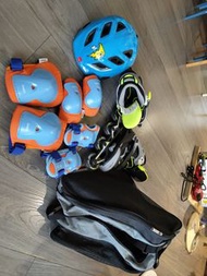 99%新滾軸溜冰鞋護膝護手頭盔套裝 Decathlon Oxelo Skates Set