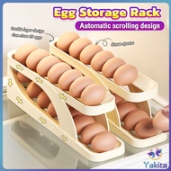 Yaki 2 Tier Eggs Dispenser Auto Rolling Egg Tray Refrigerator Egg Storage Rack