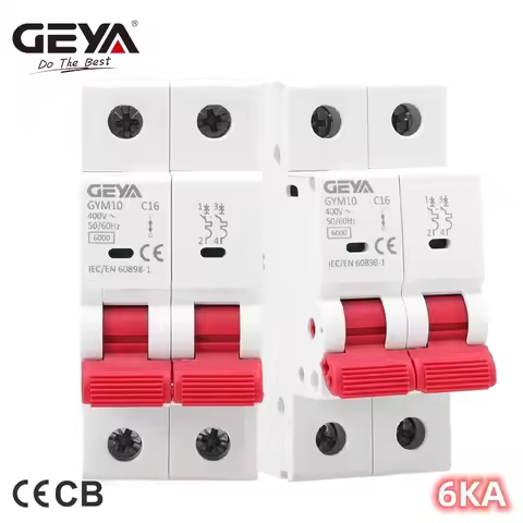 GEYA GYM10 AC MCB 2Pole 6A 10A 16A 20A 25A 32A 40A 50A 63A 220V/400V Mini Circuit Breaker C Curve 6K