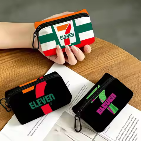 Logo 7 E-Eleven Daily Carry Oxford Fabric Small Coin Purse Multi-use Storage Pouch For Keys Cards Co