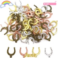 JUNE1 100pcs  Animal Horseshoe Pendants, 0.63*0.51inch Alloy Alloy Horseshoe Pendants, Charming 4 Co