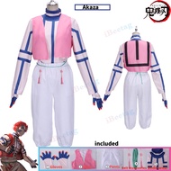 Anime Demon Slayer Akaza Cosplay Full Set Adult Kids Costume Japanese Kimono Uniform Halloween Hakuj