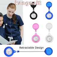 KANGNAI Pocket Watch Silicone Brooch Pin Quartz Clock Fob Watch
