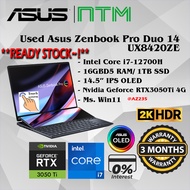 #AZ235 USED ASUS ZENBOOK PRO DUO UX8402ZE Intel i7-12700H 16GB 1TB SSD Nvidia RTX3050Ti Dual Touch S