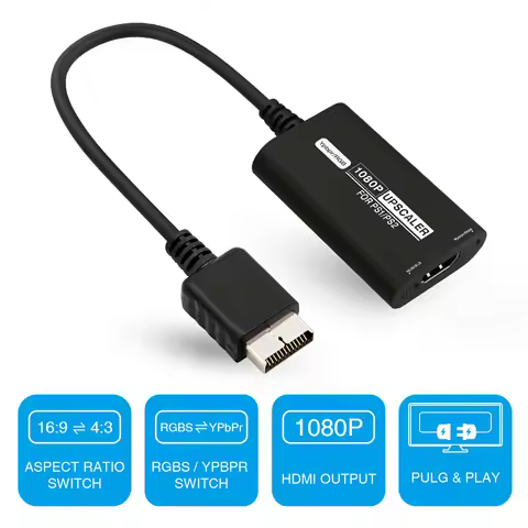 RGBS YPbPr Upscaler 1080P HDMI Converter Adapter For Classic PS1 PS One Fat PS2 And Slim PS2 Game Co