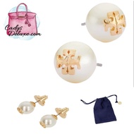 (STOCK CHECK REQUIRED)BRAND NEW AUTHENTIC INSTOCK TORY BURCH CRYSTAL PEARL STUD EARRINGS TORY GOLD / IVORY 18151