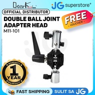 Dearkol Double Ball-Joint Swivel Adapter Head with 5/8" Receiver and 1/8" Male Stud | M11-101