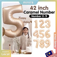 MINIIS PARTY INS 42inch 0-9 Number Foil Balloon Caramel Balloon Number Balloon Birthday Number Ballo