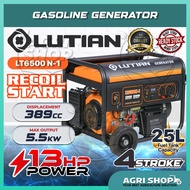 Agrishop LUTIAN Gasoline Generator LT6500N-1 Recoil Start 13HP 389cc | Mesin Penjana Kuasa Enjin Pet