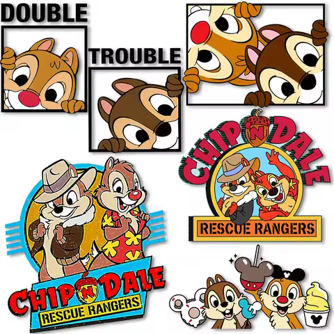 Chip N Dale Cartoon Classic Character Iron on Transfers Heat Press Stickers For Clothes Tshirtsherma