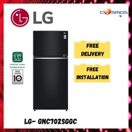 LG Nett 506L Top Freezer with DoorCooling+ &amp; Fresh 0 Zone, Black Curved Glass LG- GNC702SGGC