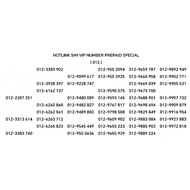 Hotlink Sim VIP Number Prepaid Special ( 012 )