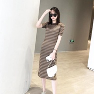 Fendi Silk Letter Dress - Slim Fit Knit, Knee-Length