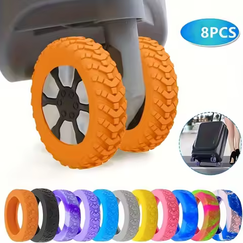 8pcs Silicone Wheels Cover, Luggage Suitcase Wheels Protector Cover, Trolley Case Wheels