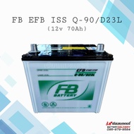 แบตเตอรี่รถยนต์ FB EFB Q-90 / D23L รองรับระบบ ISS 70แอมป์ แบตรถเก๋ง ECO Car แบตรถSUV ..ใช้ใส่รถไถจอนเดียร์ได้