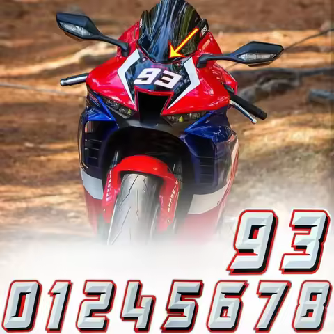 Motorcycle 0-9 Number Reflective Sticker for MotoGP Ducati Honda Yamaha Suzuki Aprilia Helmet Tailga