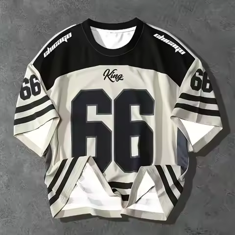 Chicago No. 66 Summer Men's Football Jersey Outdoor Leisure Sports Quick-Dry Breathable 3D Men's Clo