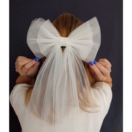 Hair bow woman bridal bow wedding tulle hair bow bachelorette
