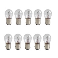 10Pcs DC12V 380 BAY15D 1157 21/5W Natural White Glass Double Filament Warm White Car DRL Stop Brake 