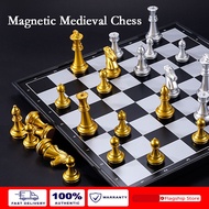 Queen's gambit Chess set Gold Silver Color Magnetic Chess Board Folding Foldable Chess Set Chessboard Chess Games Checkers