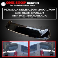 PERODUA KELISA 2001-2007(L700) REAR TRUNK SPOILER DUCKTAIL WITH BLACK PAINT ABS SKIRT LIP BODYKIT