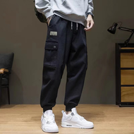M-5XL Men women Casual Pants Fashion sport Pants long Pants Chinos Elastic Cotton Black large size C