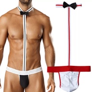 Novelty Sexy thong mens Mankini Thong Underwear Waiter Costume Bodysuit Sexy Lingerie Seamless G-Strings tangas hombres