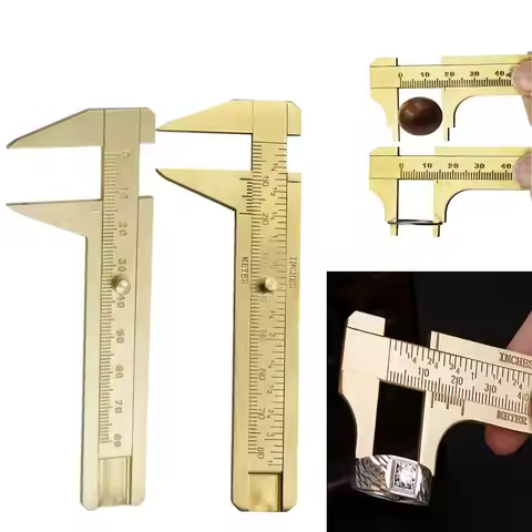 Portable Sliding Vernier Caliper Retro Vernier Caliper 0-80mm Brass Ruler Sliding Gauge Brass Vernie