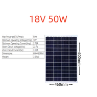 แผงโซลาร์เซลล์ monocrystalline solar cell 6V 12V 18V 50W/80W/100W