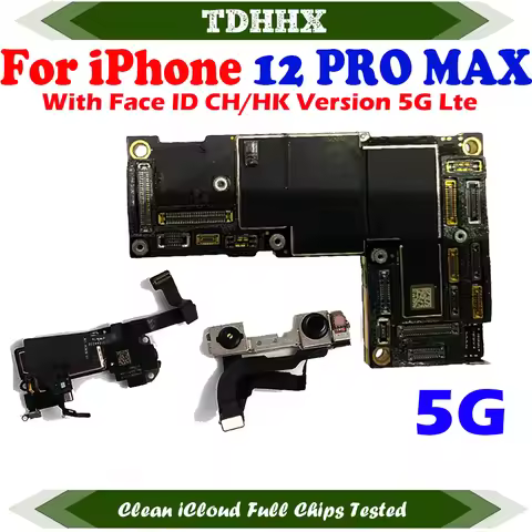 Mainboard For iPhone 12 Pro Max Logic Board with Face ID - 64GB/128GB/256GB Replacement Motherboard 