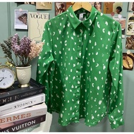 H&M H&m blouse green print