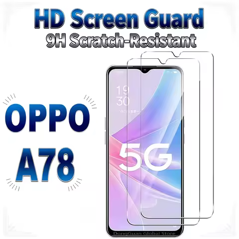 9H Tempered Glass Film For OPPO A78 5G 2/4Pcs HD Screen Protector Glass