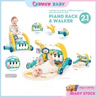 4 in 1 Baby Walker & Piano Gym Musical Playmat for Newborns to 12 Months Toddler Activity Toy Early 