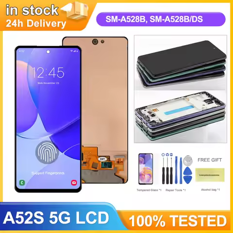 6.5''AMOLED A52S 5G Screen Replacement, for Samsung Galaxy A52s 5G A528 A528B Lcd Display Digital To