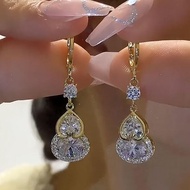 Bông tai VM648.45748 lấp lánh đi làm - khuyên tai nữ học sinh bong tai nữ kiểu vàng 18k bong tai dài