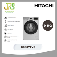 HITACHI FRONT LOAD WASHER HITACHI 9KG 1400RPM INVERTER WHITE BD90YFVE