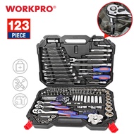 WORKPRO 123PC Tool Set Ratchet Spanner Wrench Socket Set Car Repair Tool Kits