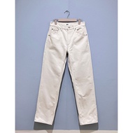 ️Uniqlo U Regular Fit Straight Jeans High Waist Legs Model Off-White Color Size 61 Cm. 28 Inches Sec