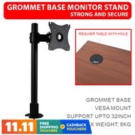 STRONG &amp; SECURE Monitor Stand | Grommet Base | Vesa Mount | Support upto 32inch | Max Weight 8KG | Adjustable Single Arm