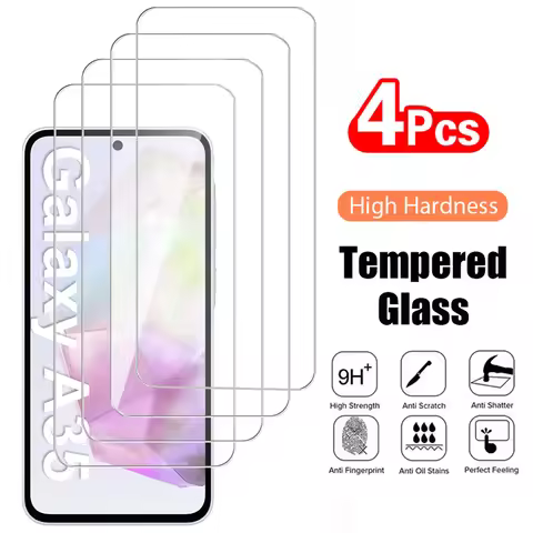 4PCS Tempered Glass for Samsung Galaxy A35 A55 A25 A15 A05 A05S Protective Transparent Screen Protec