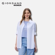 Giordano Women Classic Crew Neck Crop Print T-Shirt
