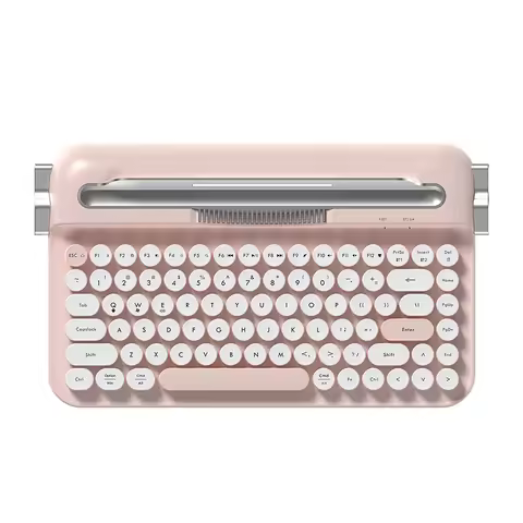 AJAZZ AF84 Wireless Office Typewriter Keyboard 75% 82-key Round Keycap Retro Bluetooth Keyboard with